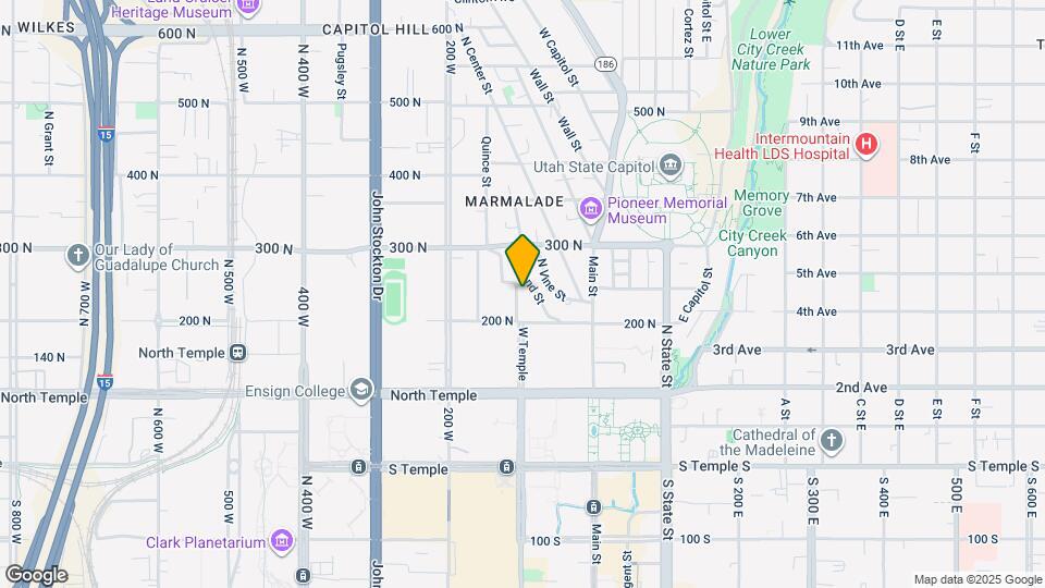 262 N West Temple Map and Location Details