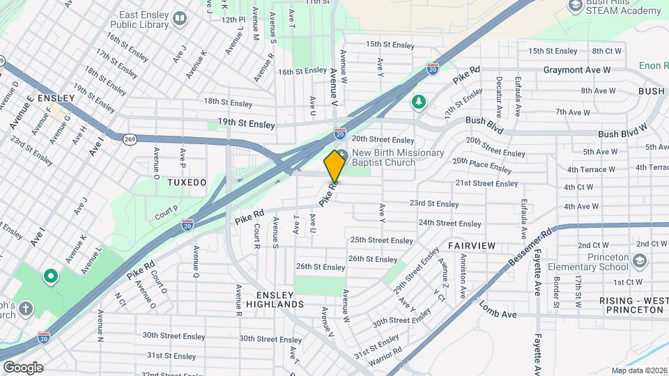 2301 22nd Street Ensley Mapa y Detalles de la Ubicación