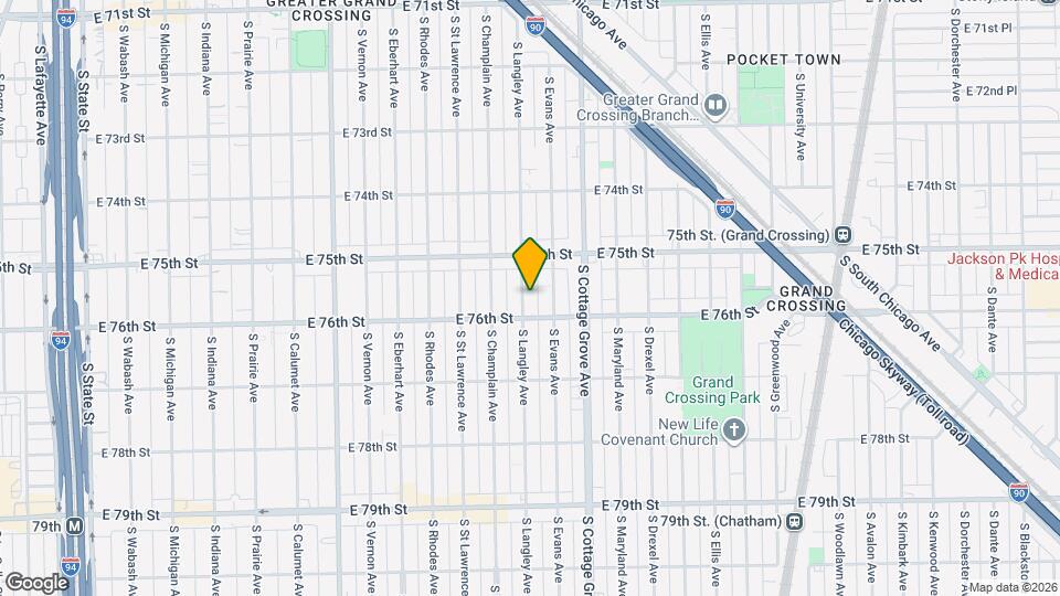 7541 S Langley Ave, Unit Basement Mapa y Detalles de la Ubicación