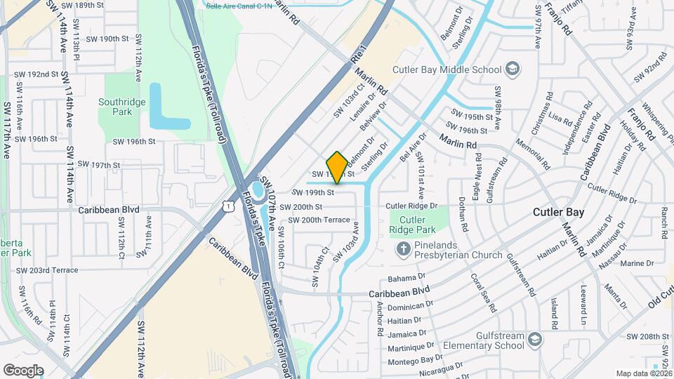 10401 SW 199th St Map and Location Details