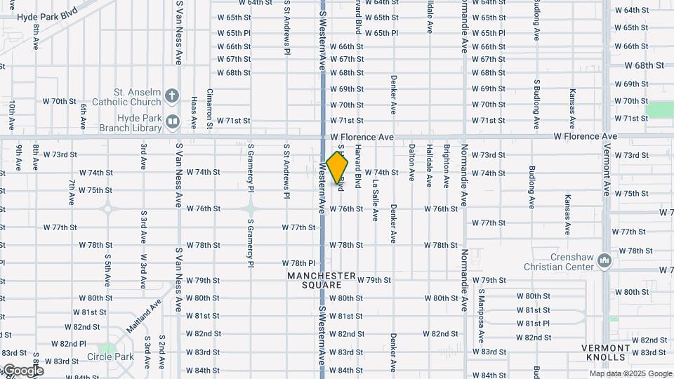 7501 S Hobart Blvd Mapa y Detalles de la Ubicación