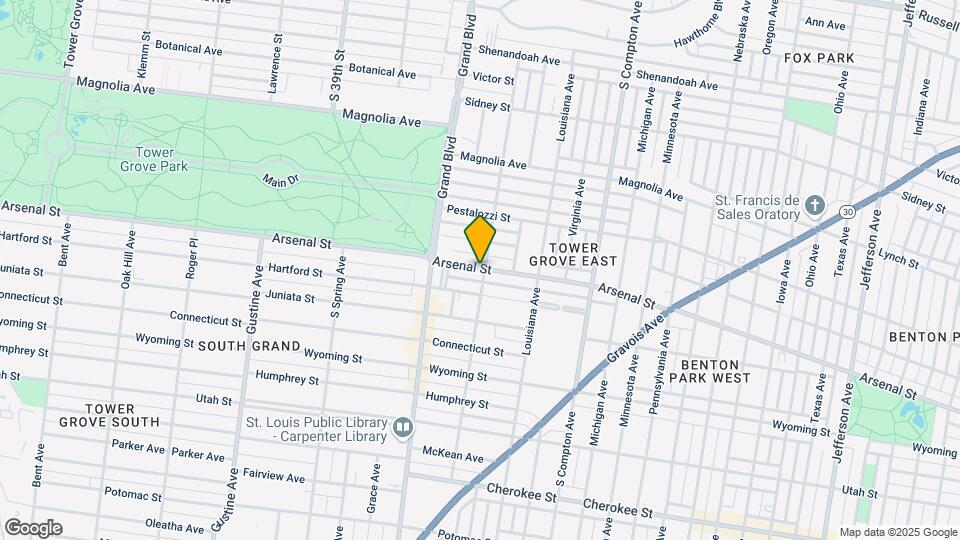 3504 Arsenal St Map and Location Details