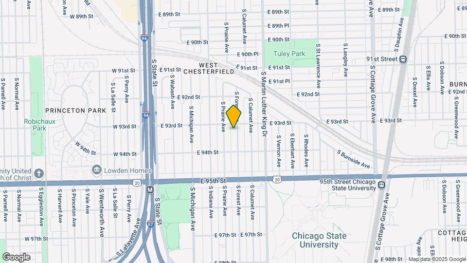 9314 S Forest Ave Map and Location Details