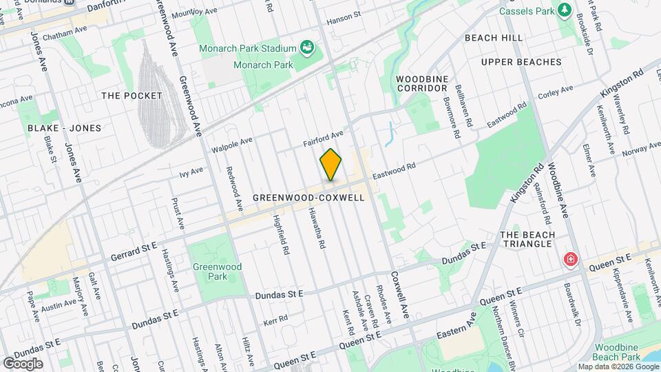 1448 Gerrard St E Map and Location Details