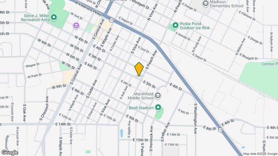 412 S Peach Ave Map and Location Details