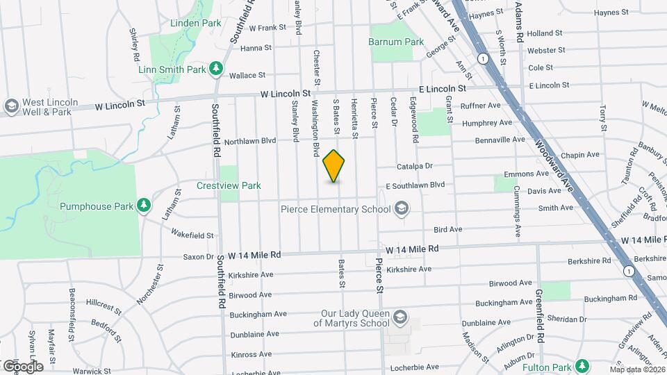 1646 S Bates St Map and Location Details