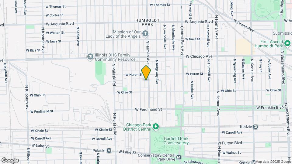 634 N Hamlin Ave, Unit 2bd/1bth Garden Unit Map and Location Details