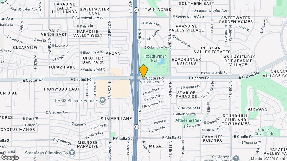 3410 E Shaw Butte Dr Map and Location Details