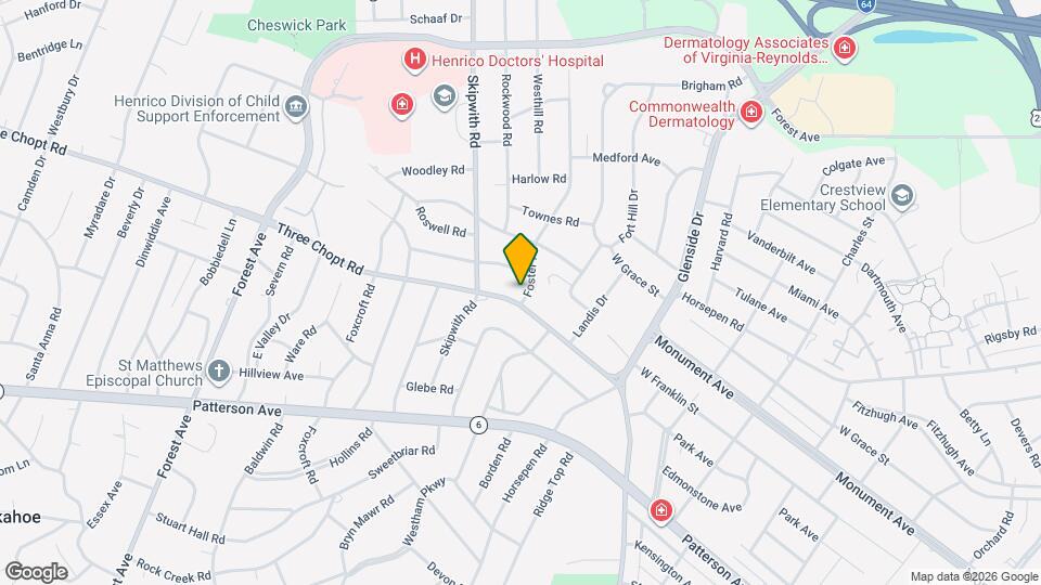 7400 Three Chopt Rd Map and Location Details