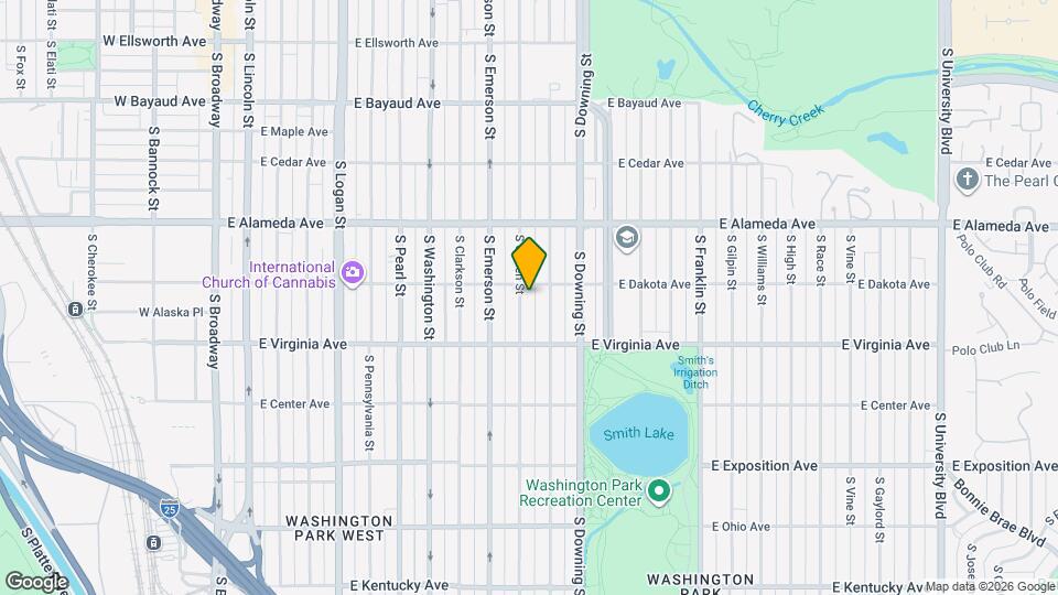 416 S Ogden St Map and Location Details