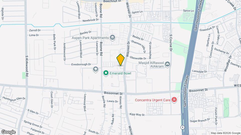 9164 Wilcrest Dr Map and Location Details