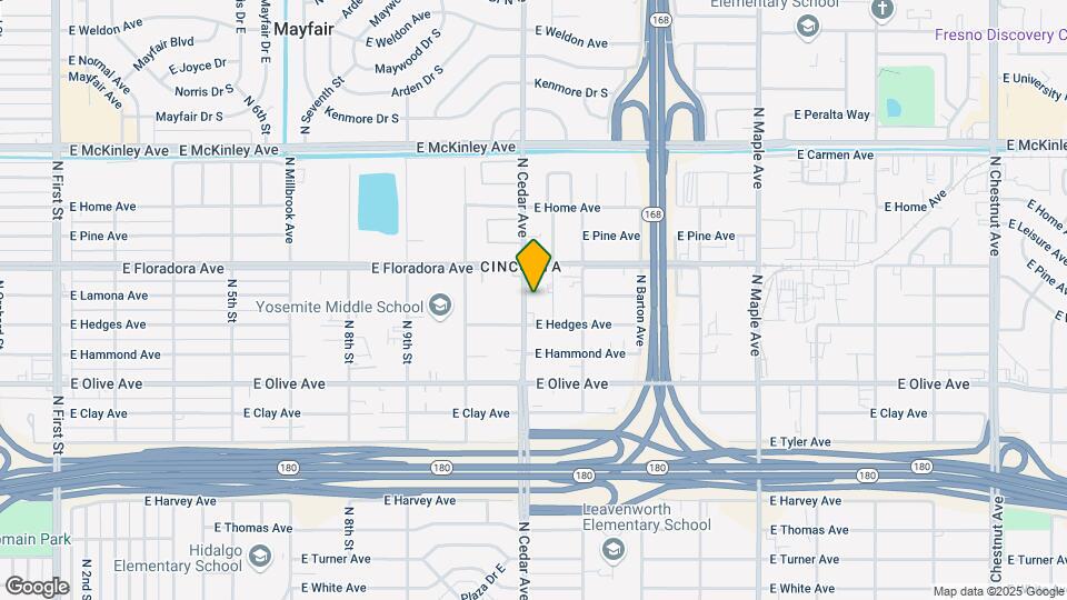1340 N Cedar Ave Map and Location Details