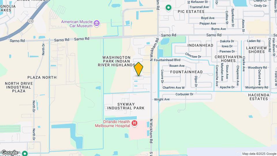 594 N Wickham Rd Map and Location Details