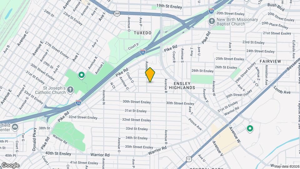 1708 28th Street Ensley Map and Location Details