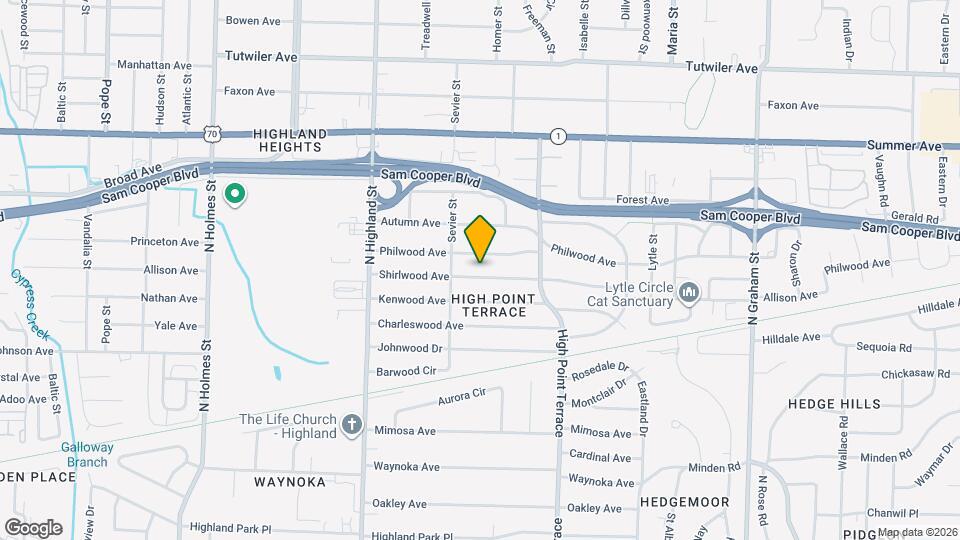 3640 Shirlwood Ave Map and Location Details
