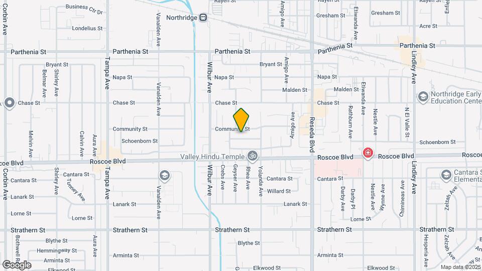 18747 Schoenborn St, Unit Studio 1 Map and Location Details