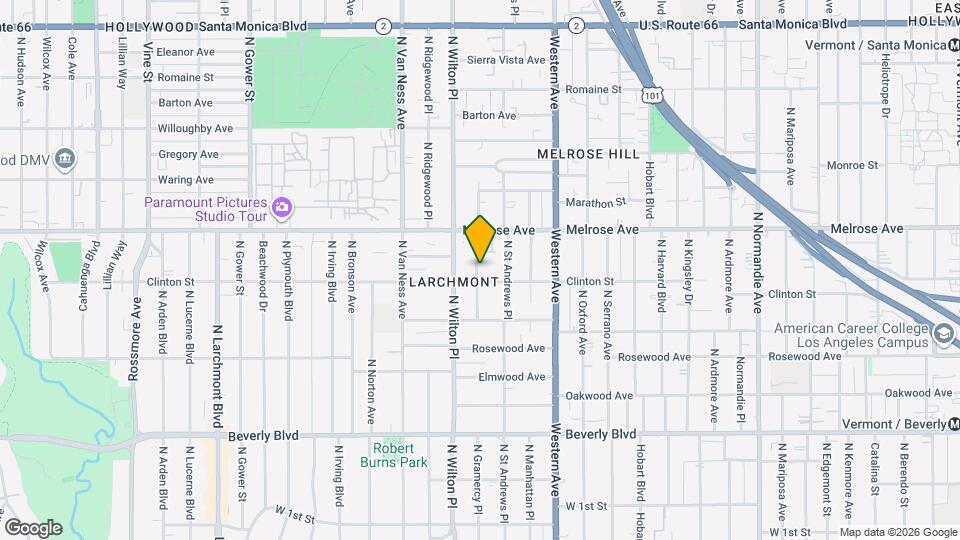 608 1/2 N Gramercy Pl Map and Location Details