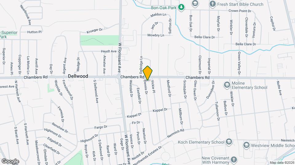 9870 Dennis Dr Map and Location Details