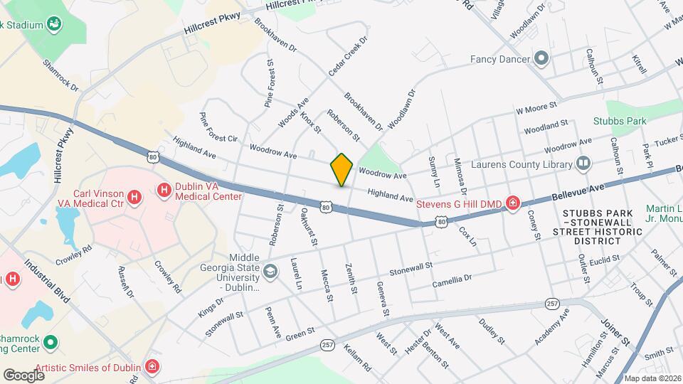 1604 Highland Ave Map and Location Details