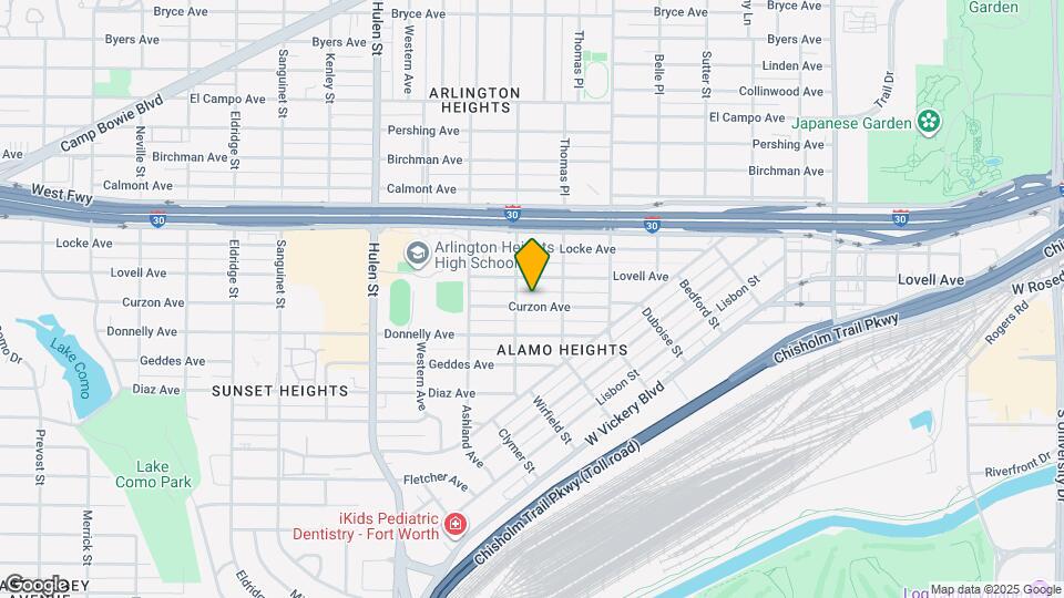 Updated West Fort Worth home with large ya Map and Location Details