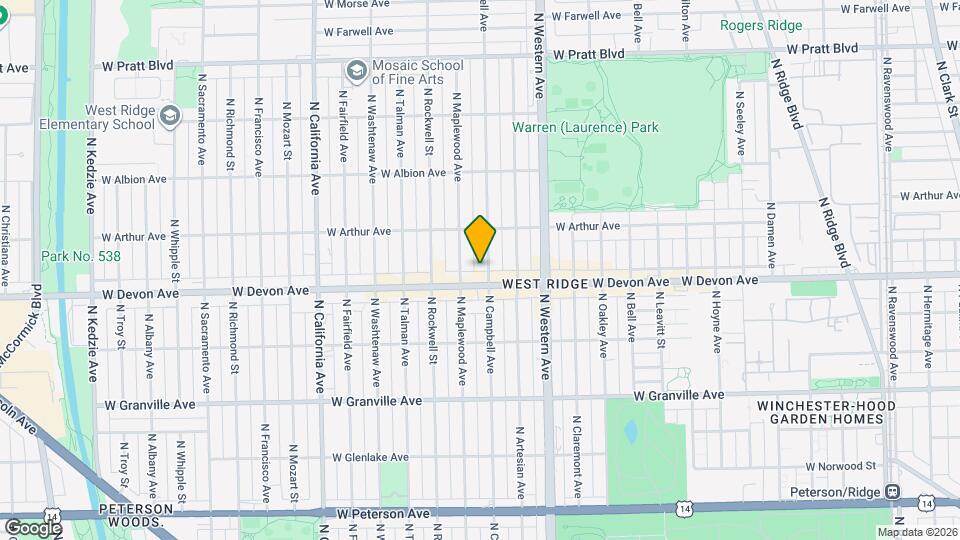 6416 N Campbell Ave Map and Location Details