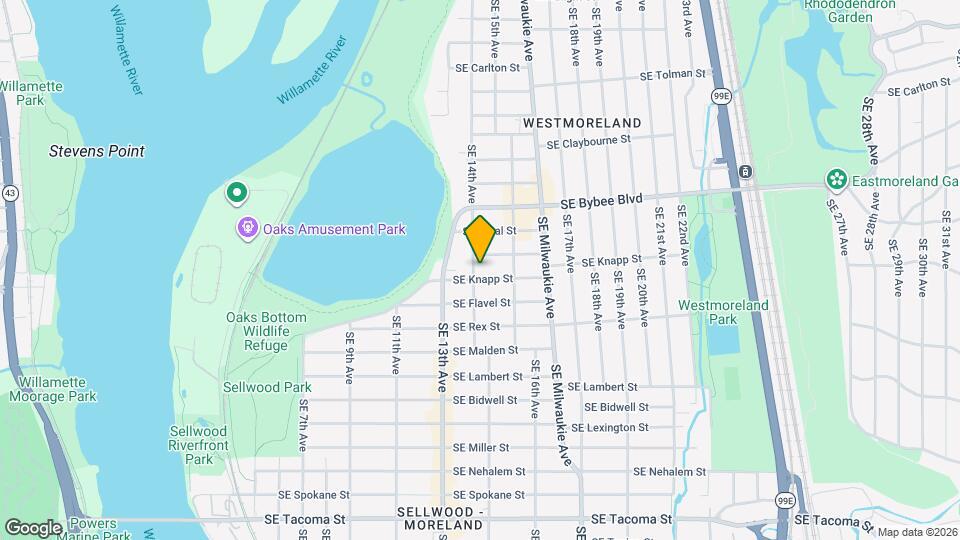 7226 SE 14th Ave Map and Location Details