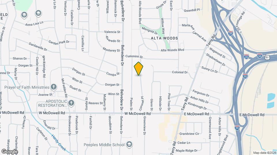 2401 Coronet Pl Mapa y Detalles de la Ubicación