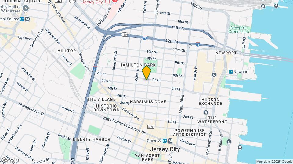 639 Jersey Ave Map and Location Details