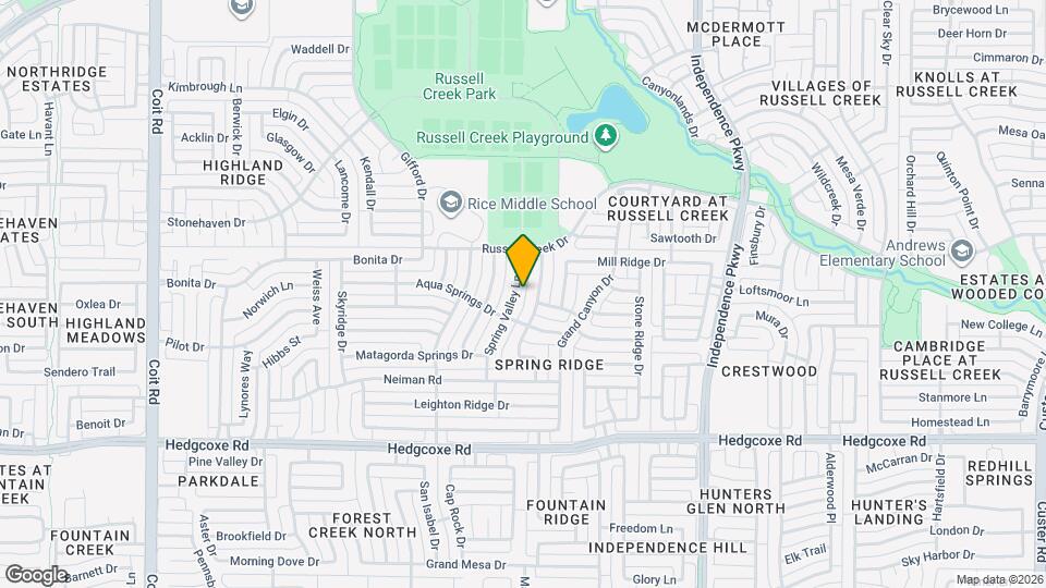 8216 Spring Valley Ln Map and Location Details