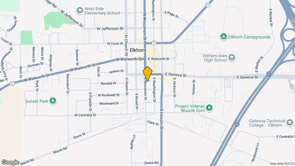 115 S Wisconsin St, Unit Upper Level Map and Location Details