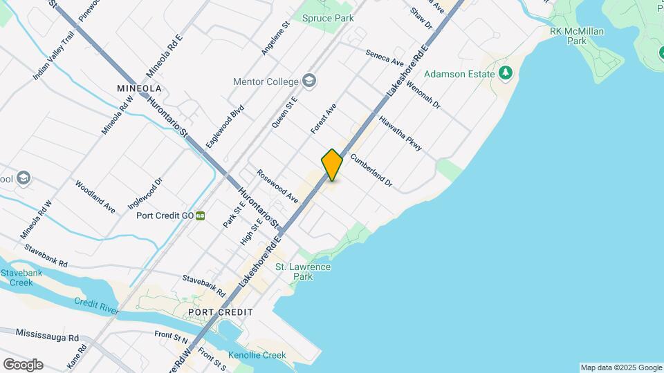 191 Lakeshore Rd E Map and Location Details