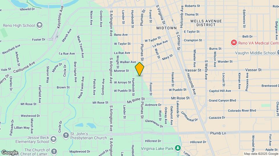 1257 Plumas St Map and Location Details