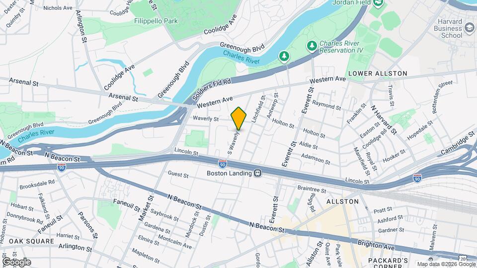 45 S Waverly St, Unit 2 Map and Location Details