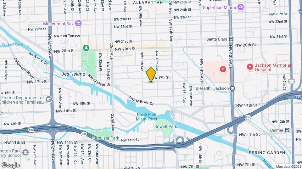 1836 NW 16th Terrace Map and Location Details