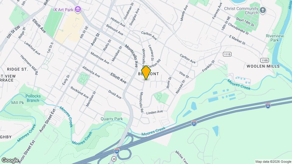 1410 Monticello Rd Map and Location Details