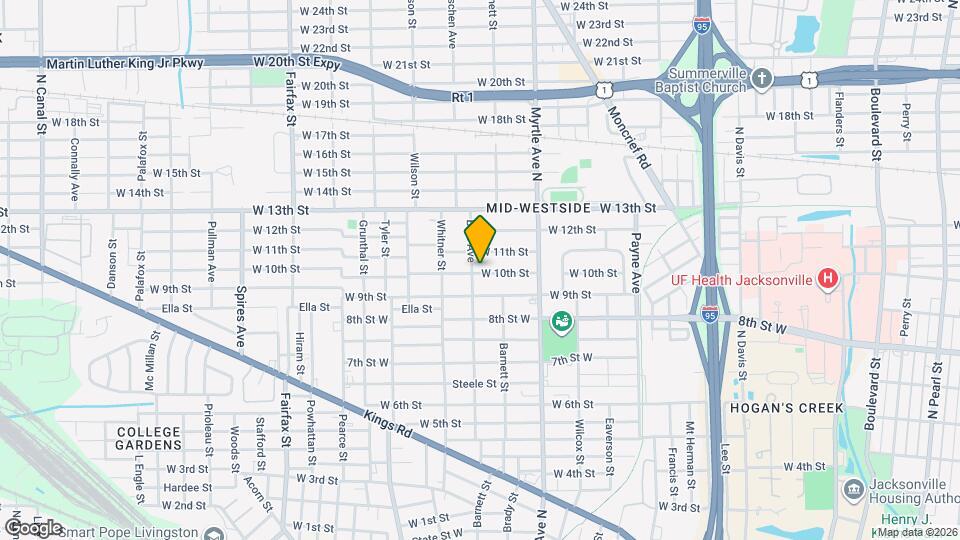 1437 W 10th St Map and Location Details