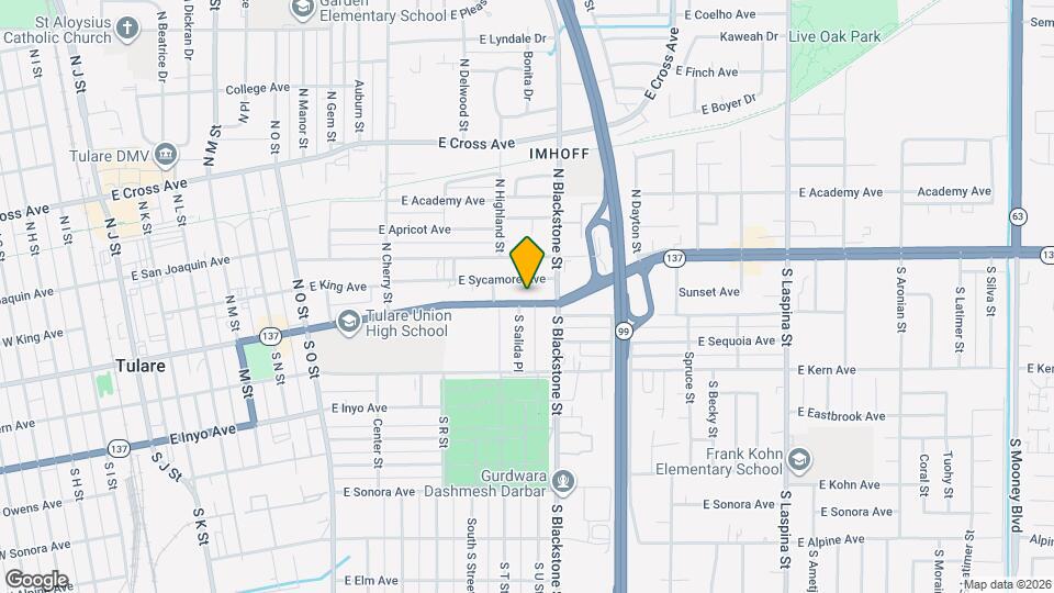 1060 E Tulare Ave Map and Location Details