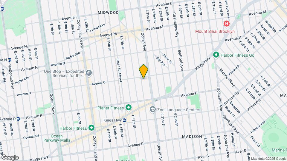 1535-1543 E 19th St Map and Location Details