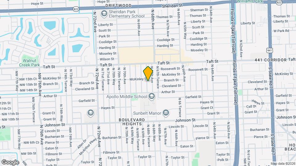 1421 N 68th Terrace Map and Location Details