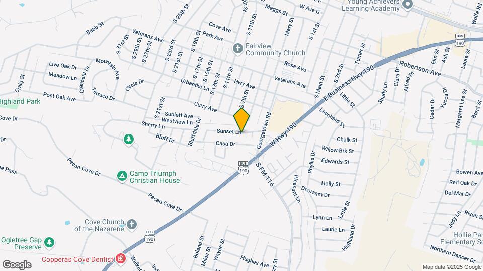 401 Sunset Ln Mapa y Detalles de la Ubicación