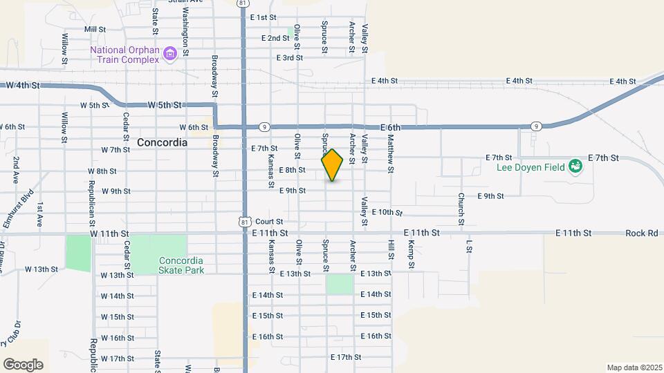 505 E 9th St Map and Location Details