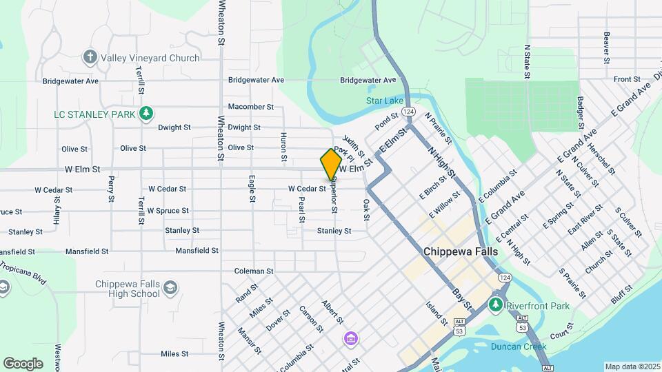 204 W Cedar St, Unit Apartment A Map and Location Details