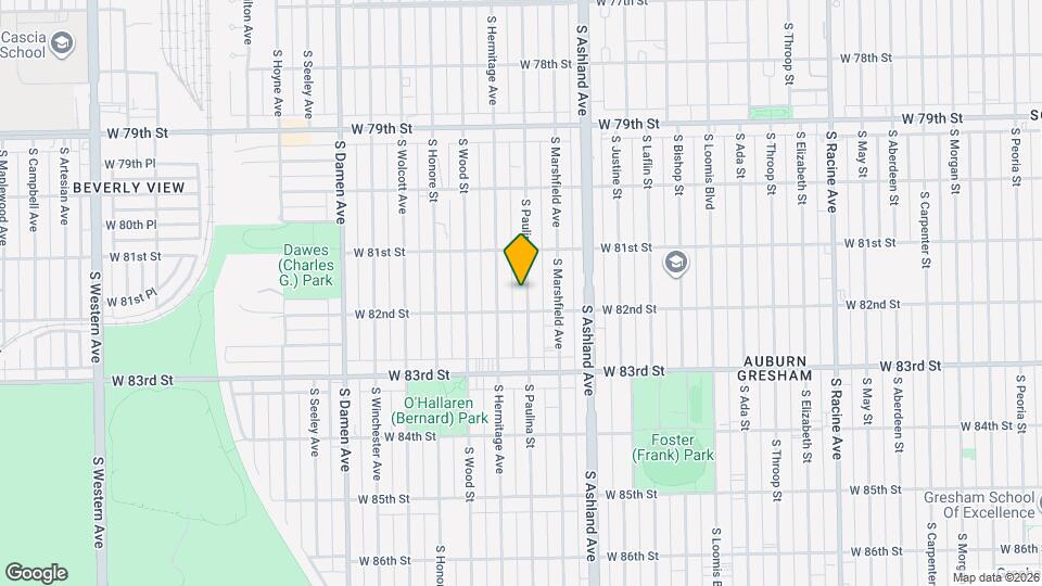8140 S Paulina St Map and Location Details