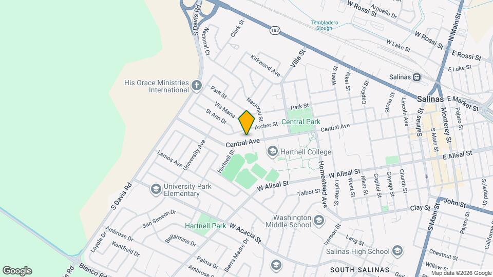 624 Central Ave Map and Location Details