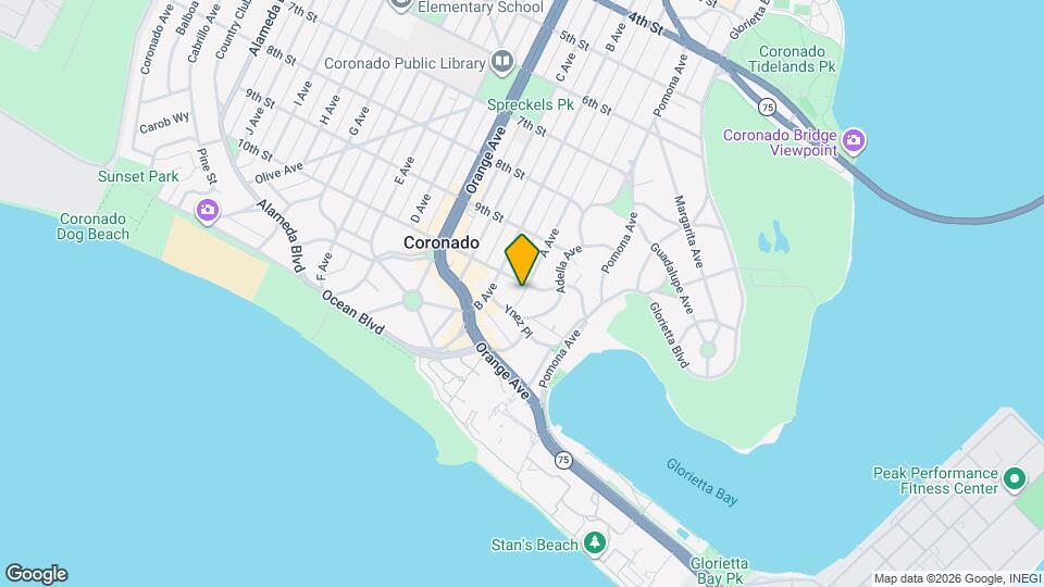 1026 A Ave, Unit Remodeled 3BR/2BA in Coronado Map and Location Details