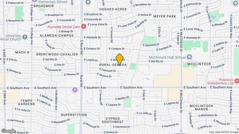 1207 E Loyola Dr, Unit smaller bedroom with 1 closet Map and Location Details