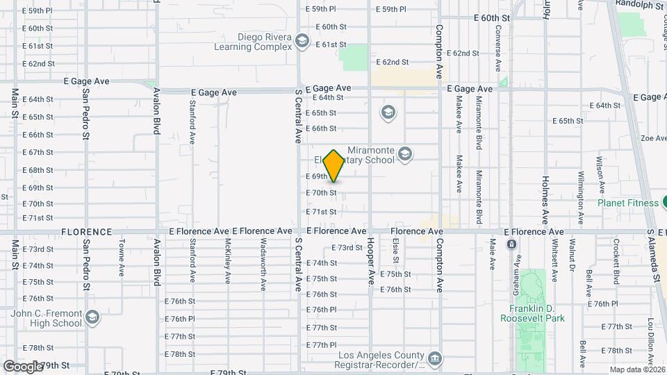 1163 1/2 East 70th Street Map and Location Details