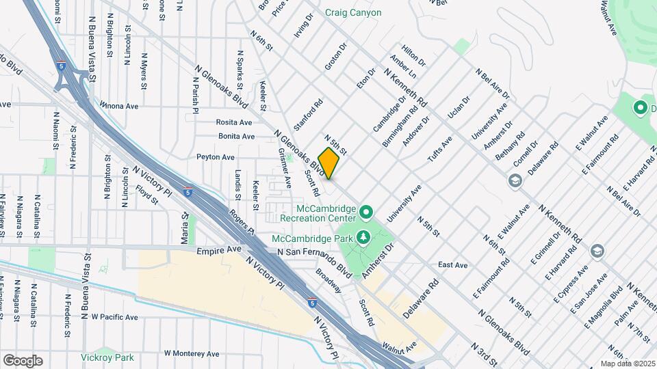 1727 N Glenoaks Blvd Map and Location Details