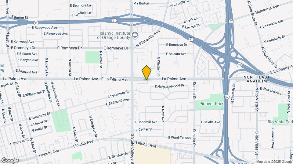 2114 E La Palma Ave Map and Location Details