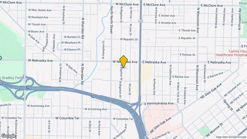1804 N Bigelow St Mapa y Detalles de la Ubicación